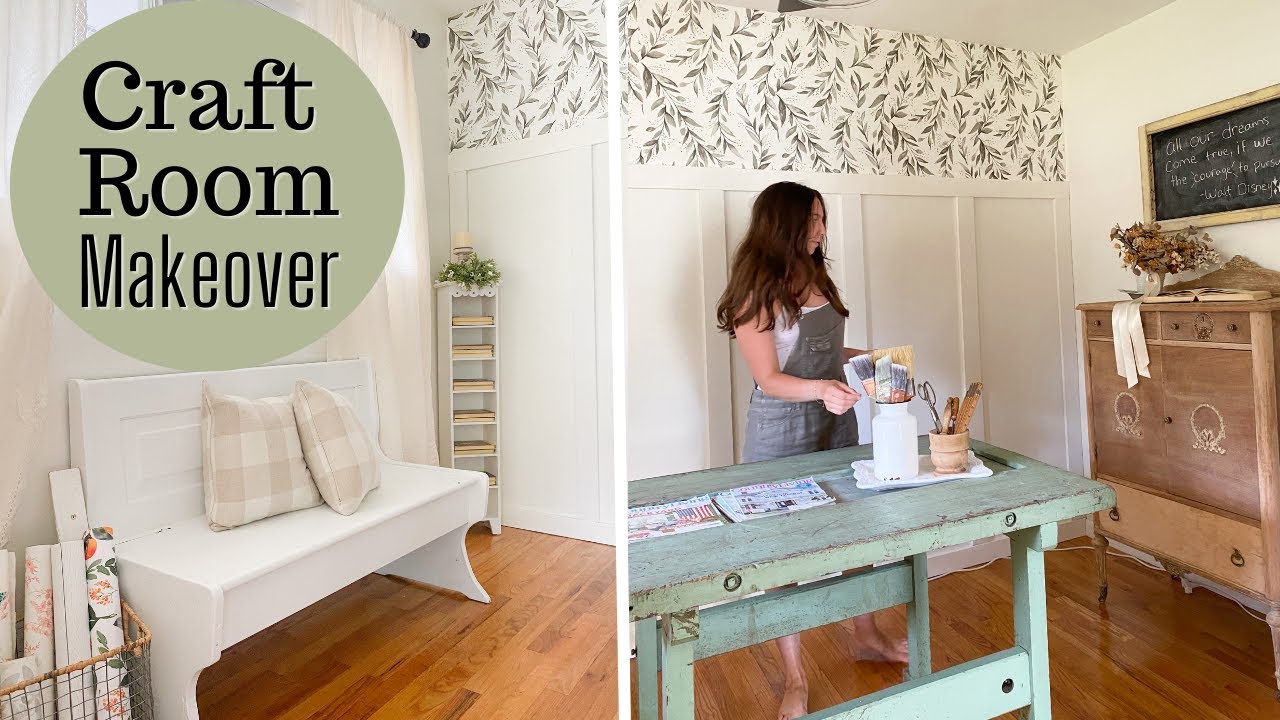 EXTREME CRAFT ROOM MAKEOVER | On a Budget | Before and After Farmhouse Style