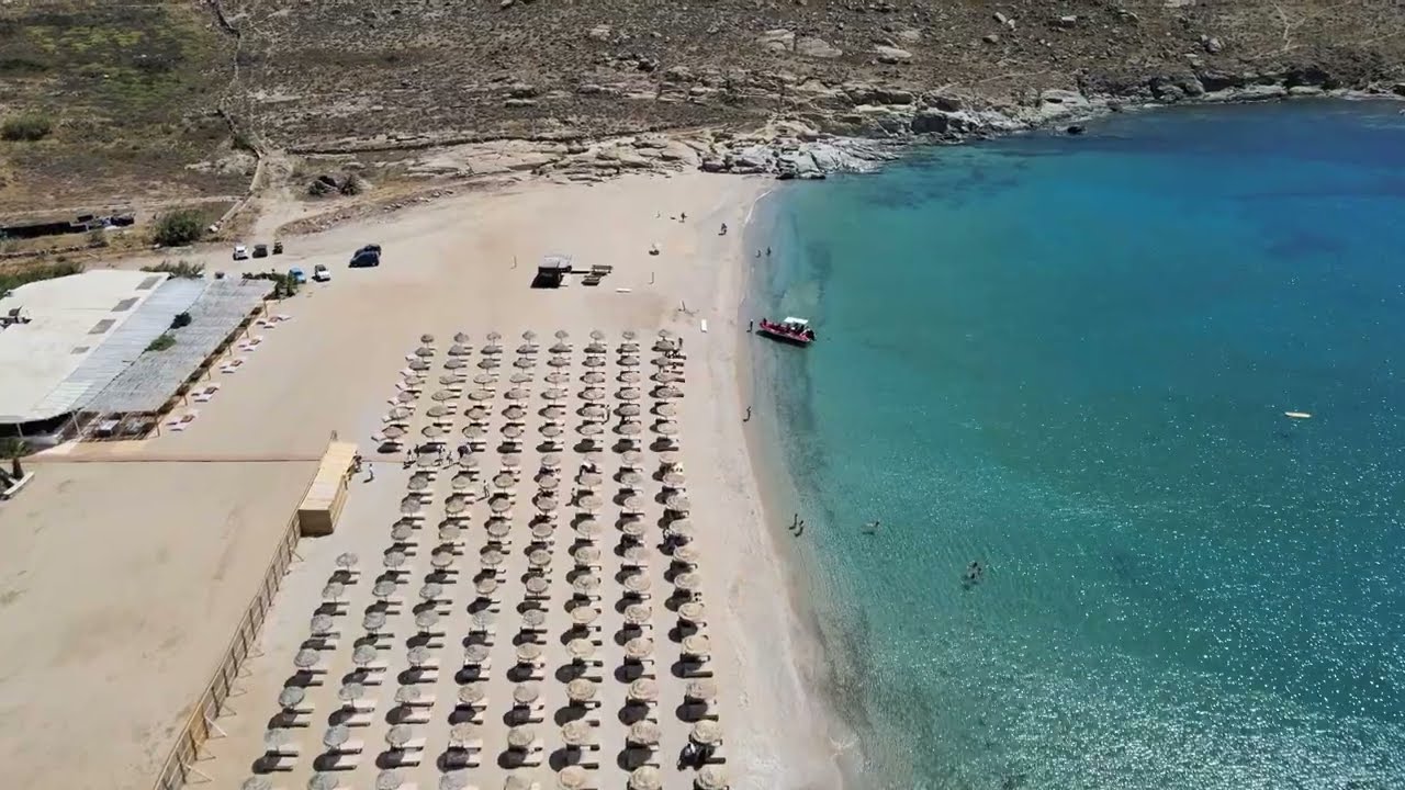 Lia Beach, South Western Mykonos, Drone 4K