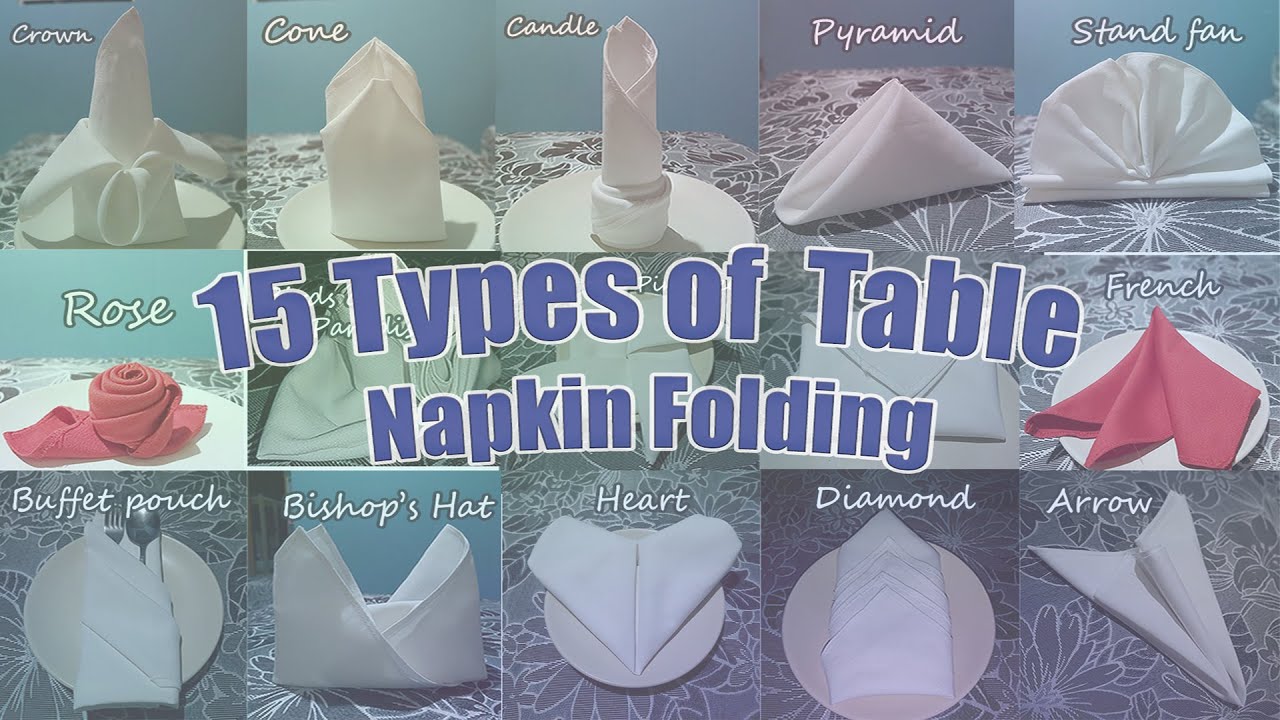 15 Basic Types of Table Napkin Folding