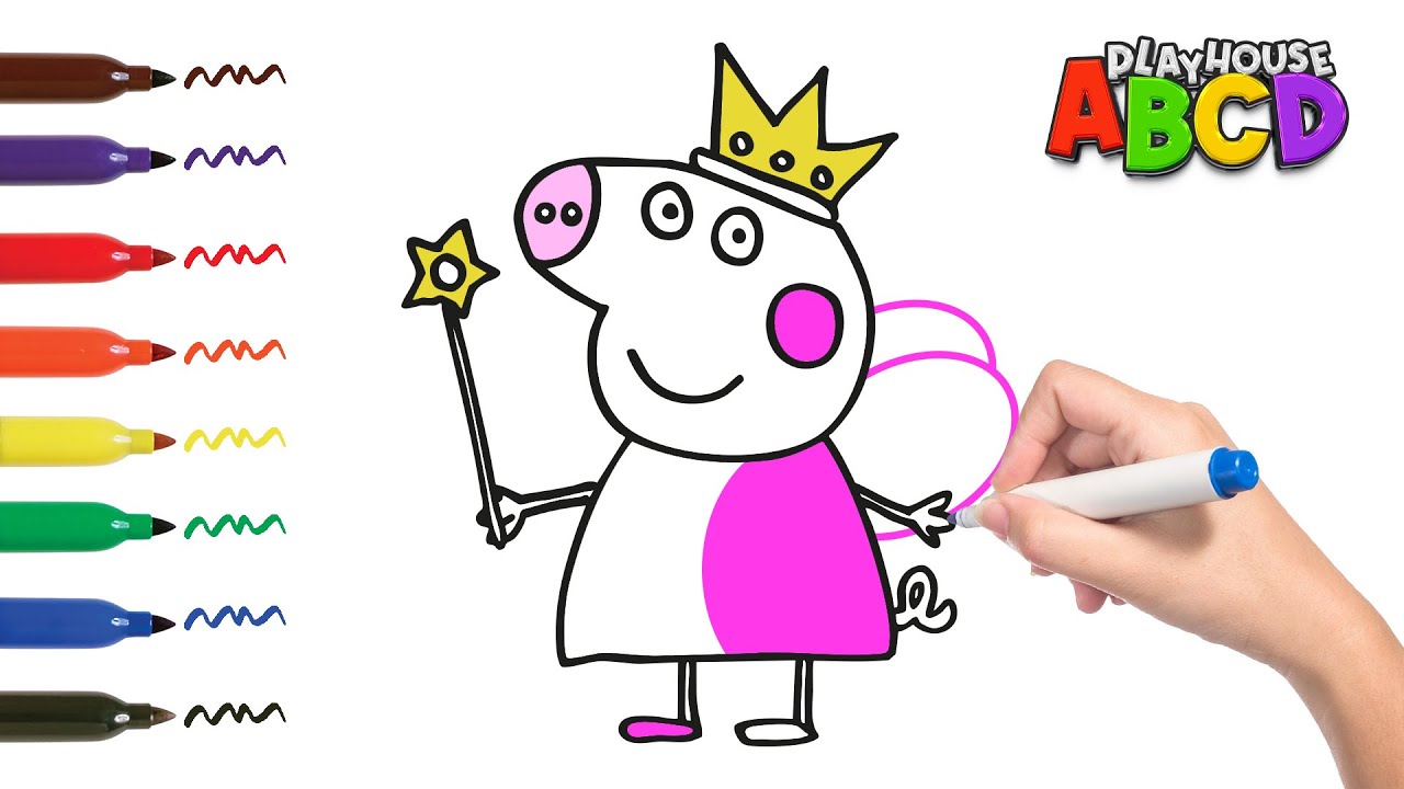 DIBUANDO DRAWING PEPPA PIG HADA