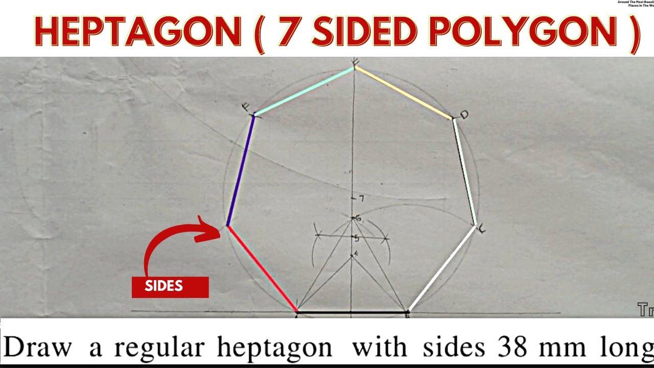 REGULAR HEPTAGON_ GEOMETRIC CONSTRUCTION (7 SIDED POLYGON)