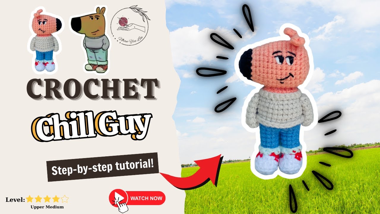 Crochet This Chill Guy 🧘 | Easy Amigurumi Tutorial for Cool Beginners!| Hướng Dẫn Móc Chill guy