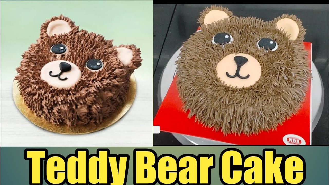 How To Make Teddy Bear Face Cake | Chocolate Whipped Cream cake | Teddy Bear Cake