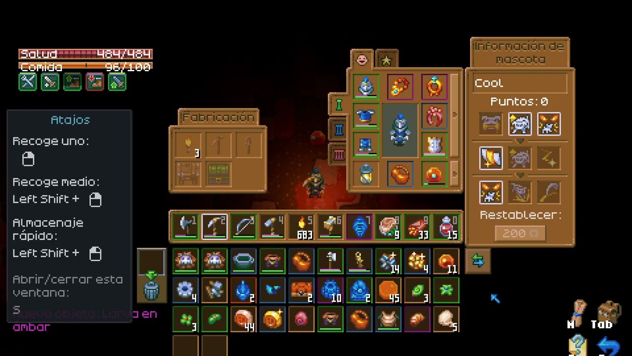 Corekeeper farmeando al Ghorm el Devorador Hard mode