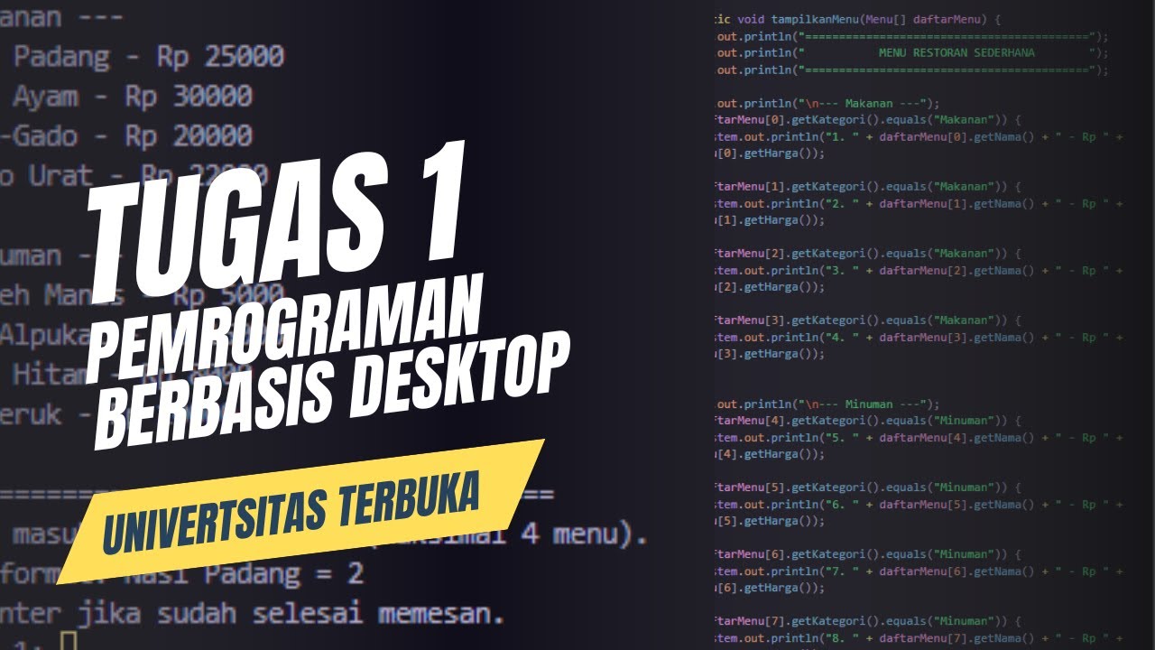 Tugas 1 Pemrograman Berbasis Desktop : Membuat Aplikasi Restoran