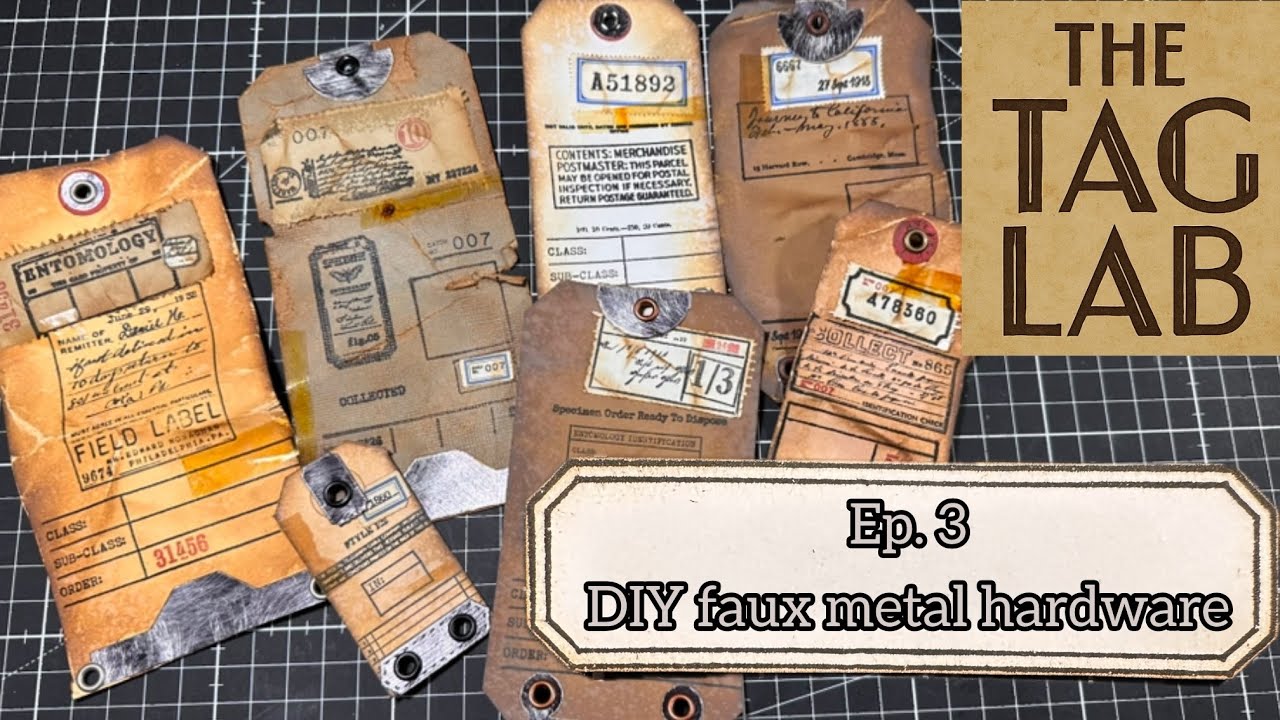 The Tag Lab | Ep. 3 – DIY faux metal hardware #craftwithme #journal #junkjournal
