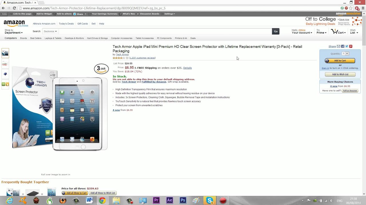 Tech Armor Apple Ipad Mini Premium HD Clear Screen Protector with Lifetime Replacement Warranty