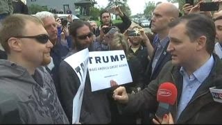 Ted Cruz confronts Trump supporters