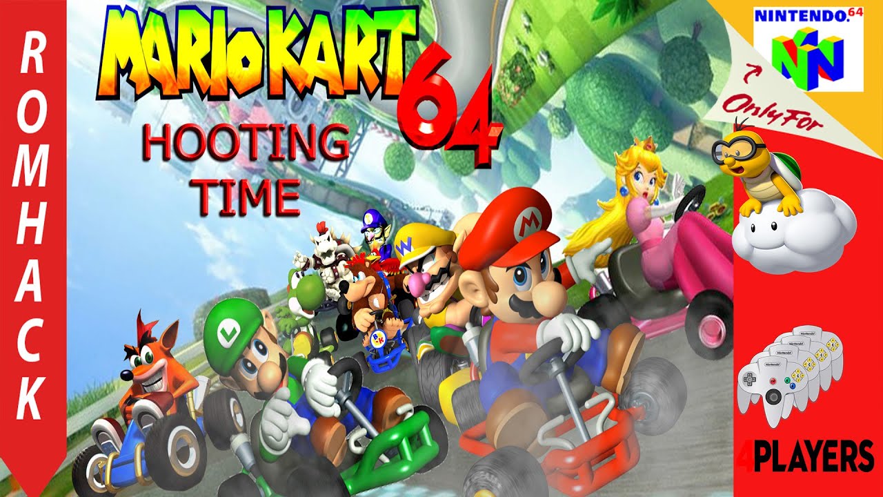 ⬇️🎮Mario Kart 64 Hooting Time Nintendo 64 Rom Hack (Driving with Crash Bandicoot)