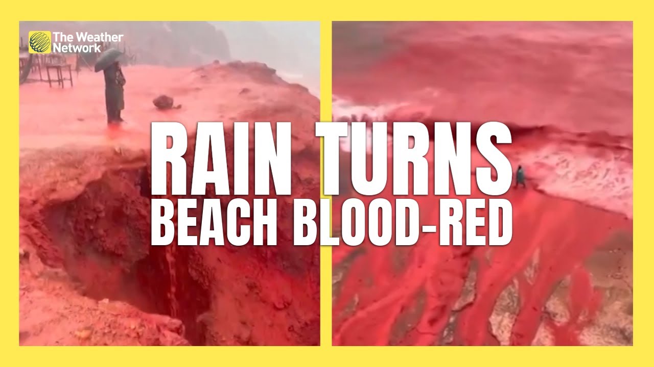 Why This 'Blood Rain' Turned the Beach and Ocean Crimson Red
