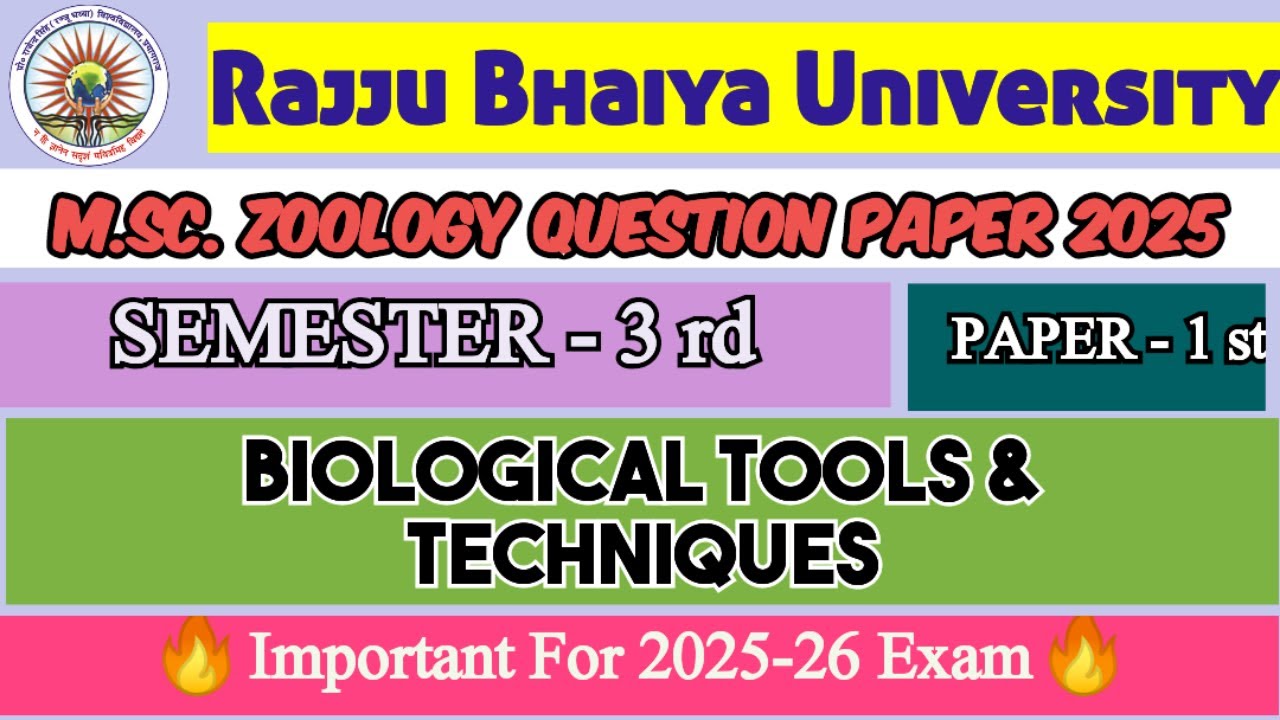M.Sc. Zoology Biological Tools And Techniques  Semester - 3, Important Questions #msczoology #rmlau