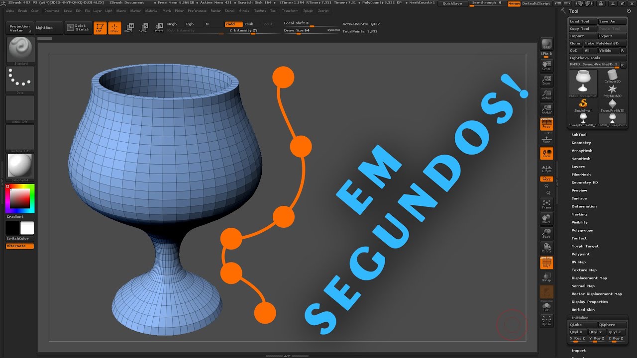 Veja como modelar objetos cilíndricos em segundos no zbrush