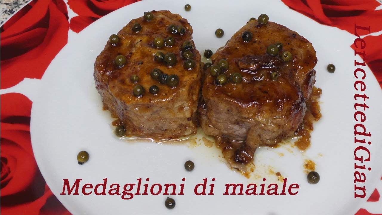 Medaglioni di filetto di maiale al pepe verde