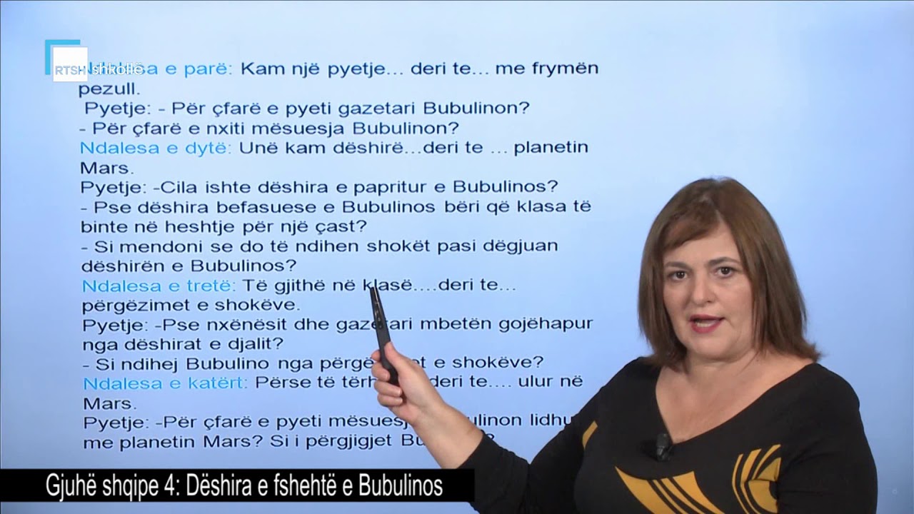 Gjuhë shqipe 4 - Dëshira e fshehtë e Bubulinos