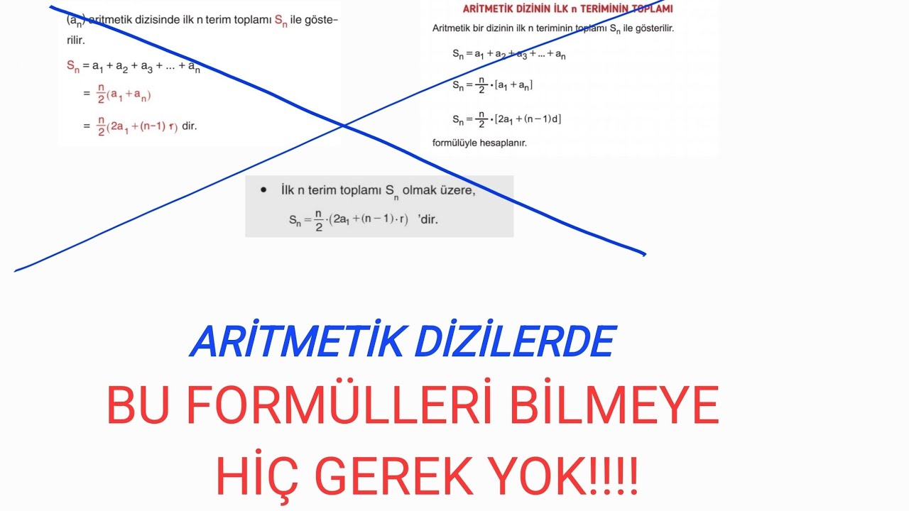TYT BİLGİLERİMİZLE ARİTMETİK DİZİLERİN TOPLAMINI BULABİLMEYİ ÇOK BASİT BİR ŞEKİLDE ANLATTIM.