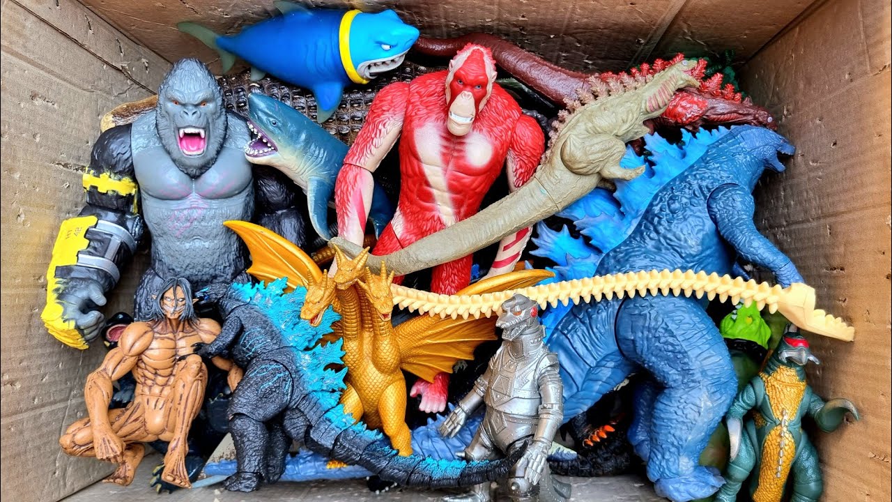 Hunting GODZILLA vs KONG vs T-Rex Mosasaurus Skarking Titan Transformers Shark