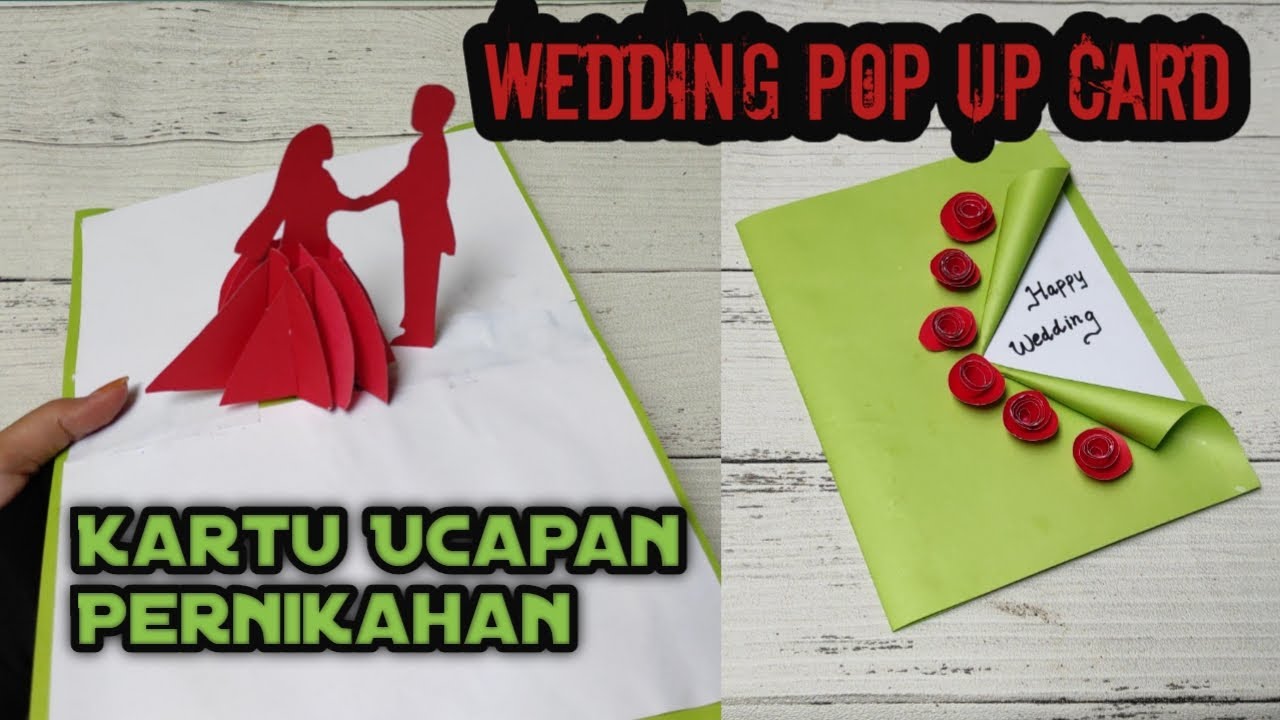 Kartu Ucapan Pernikahan || wedding Card || Pop Up Card