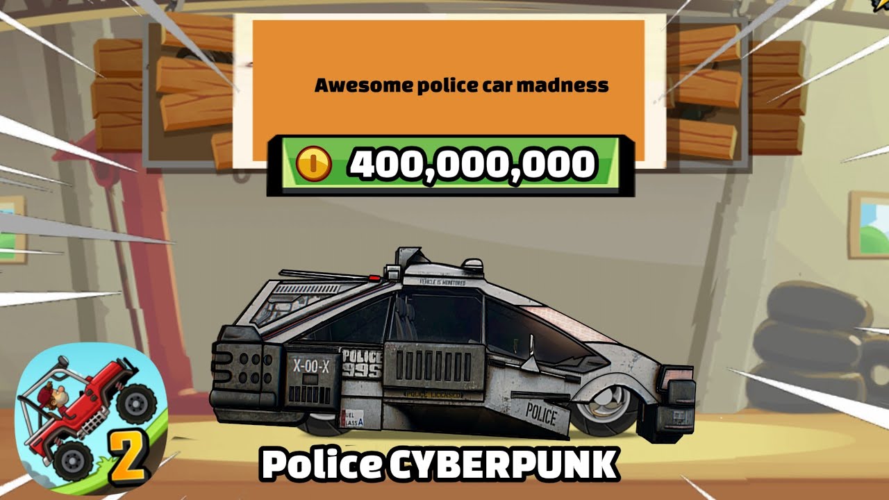 Hill Climb Racing 2 - The CYBERPUNK Police Car❤ (Gameplay)