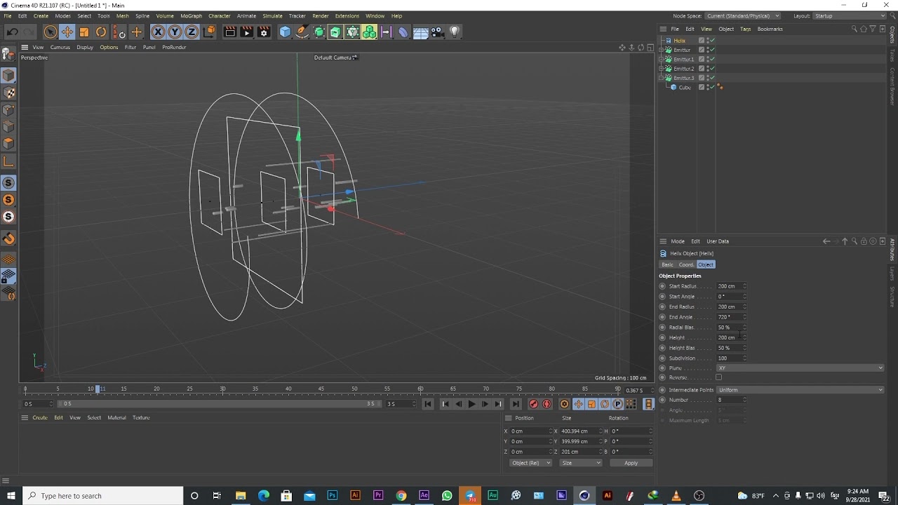 Cinema 4D Emitter on spline wrap Tutorial