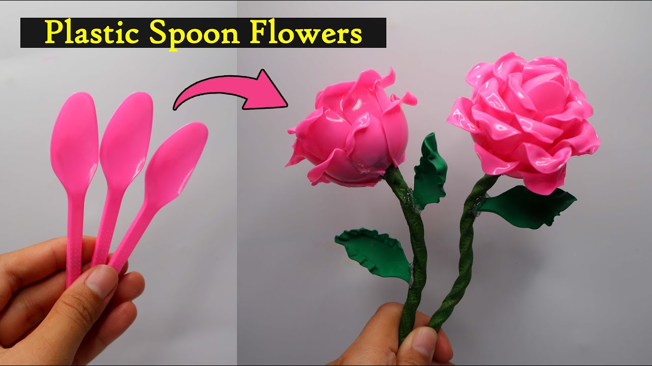 Ide Kreatif Bunga mawar dari sendok plastik ! Plastic Spoon flowers