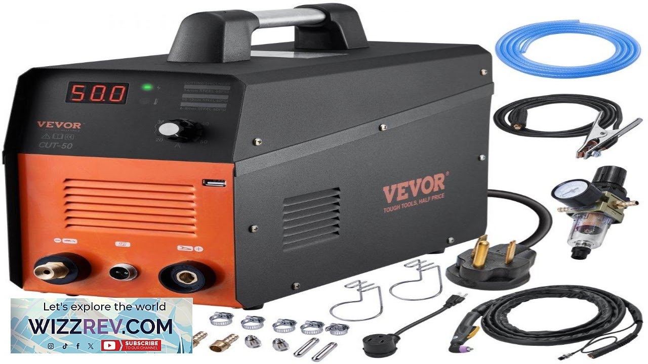 VEVOR Plasma Cutter 50Amp Air Cutting Machine with Plasma Torch 110V 220V Dual