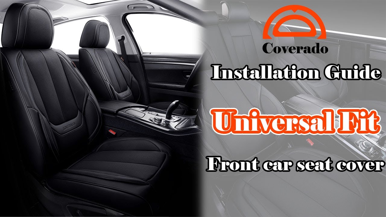 COVERADO | Front Car Seat Cover Installation | Waterproof Leather Seat Protection | Universal Fit
