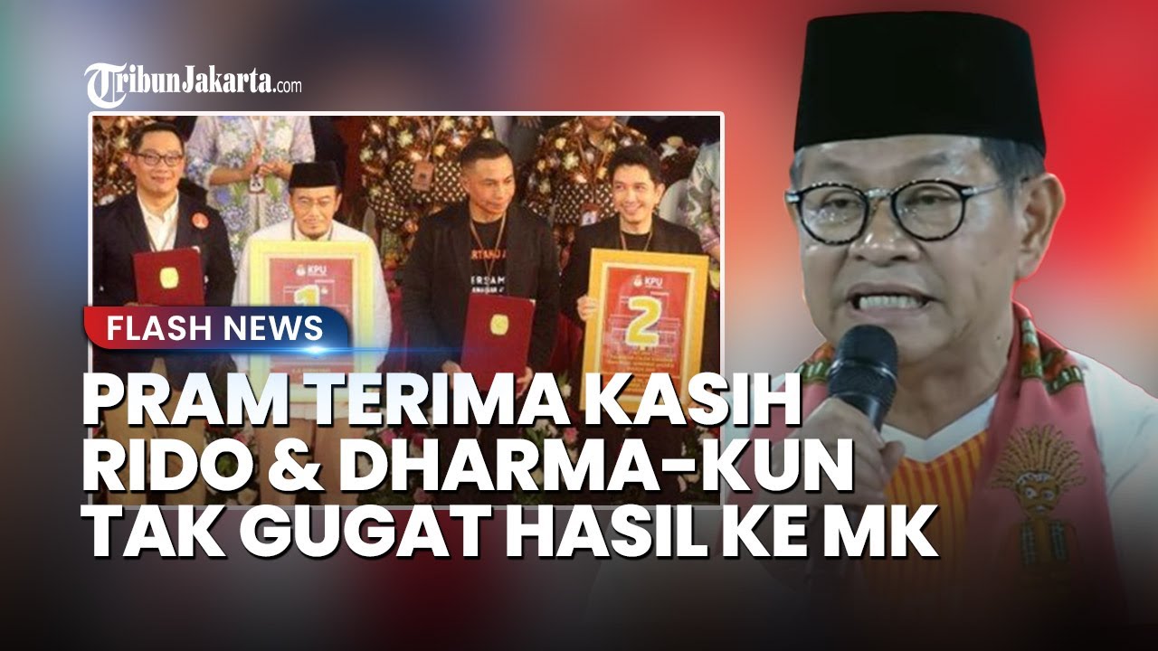 Pramono Anung Terima Kasih ke RIDO & Dharma-Kun Tak Gugat Hasil Pilkada Jakarta ke MK