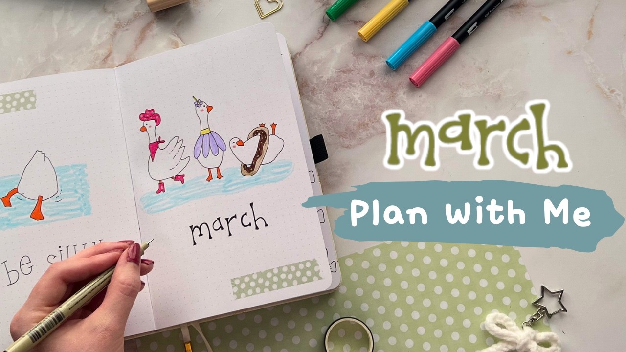 March 2026 Bullet Journal Setup | Silly Geese Theme | Plan With Me + Societal Pressures