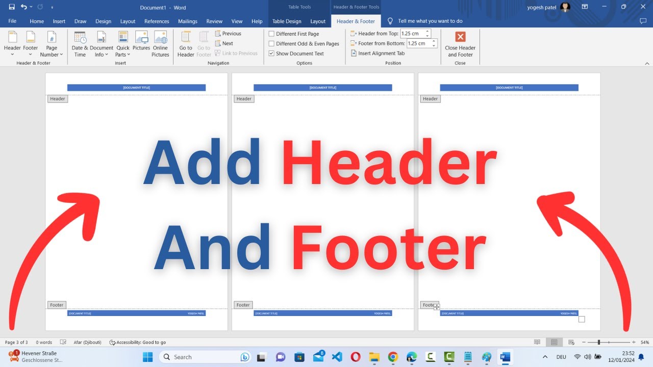 How To Add Header And Footer For All Pages