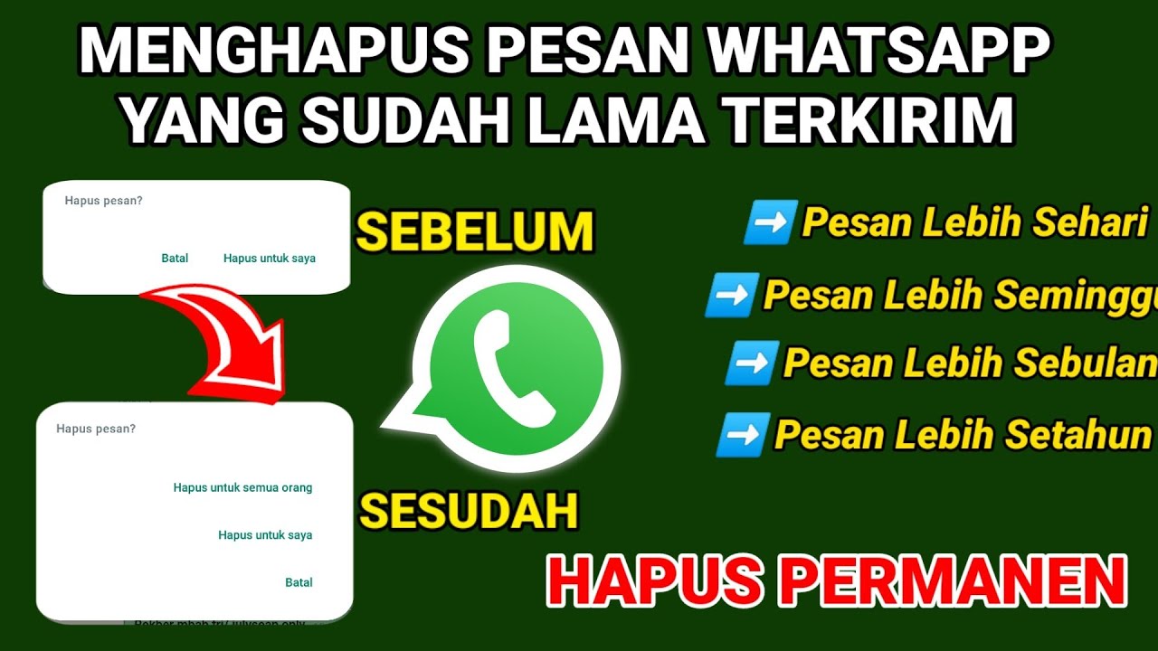 Cara Menghapus Pesan Whatsapp Yang Sudah Lama Terkirim | Hapus Pesan Whatsapp Di Penerima