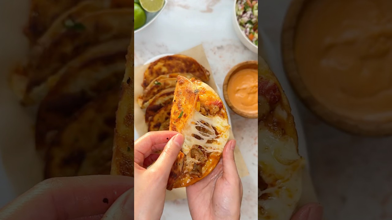 Crispy chicken Tacos with garlic butter🌮