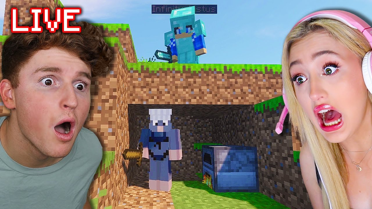 Girlfriend VS Boyfriend Minecraft MANHUNT! 🔴LIVE