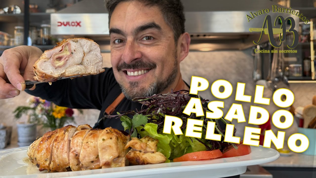 POLLO ASADO RELLENO. Mejor que el de cualquier restaurante de asados. Crocante y delicioso.