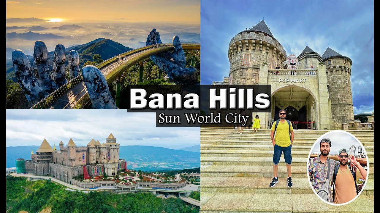 Golden Hand Bridge of Sun World City 2024, Bana Hills, 1 Day Complete Tour, Crowded Place 4k HD