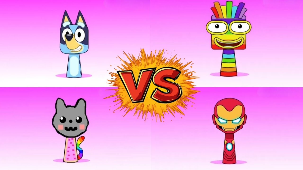🎮 Incredibox Sprunki OC : Bluey VS Nyan Cat VS Ironman VS Seven | Tiles Hop