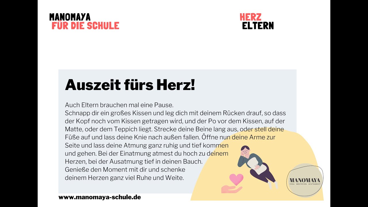 Eltern I HERZ I Auszeit f&uuml;r's Herz I MANOMAYA F&Uuml;R DIE SCHULE