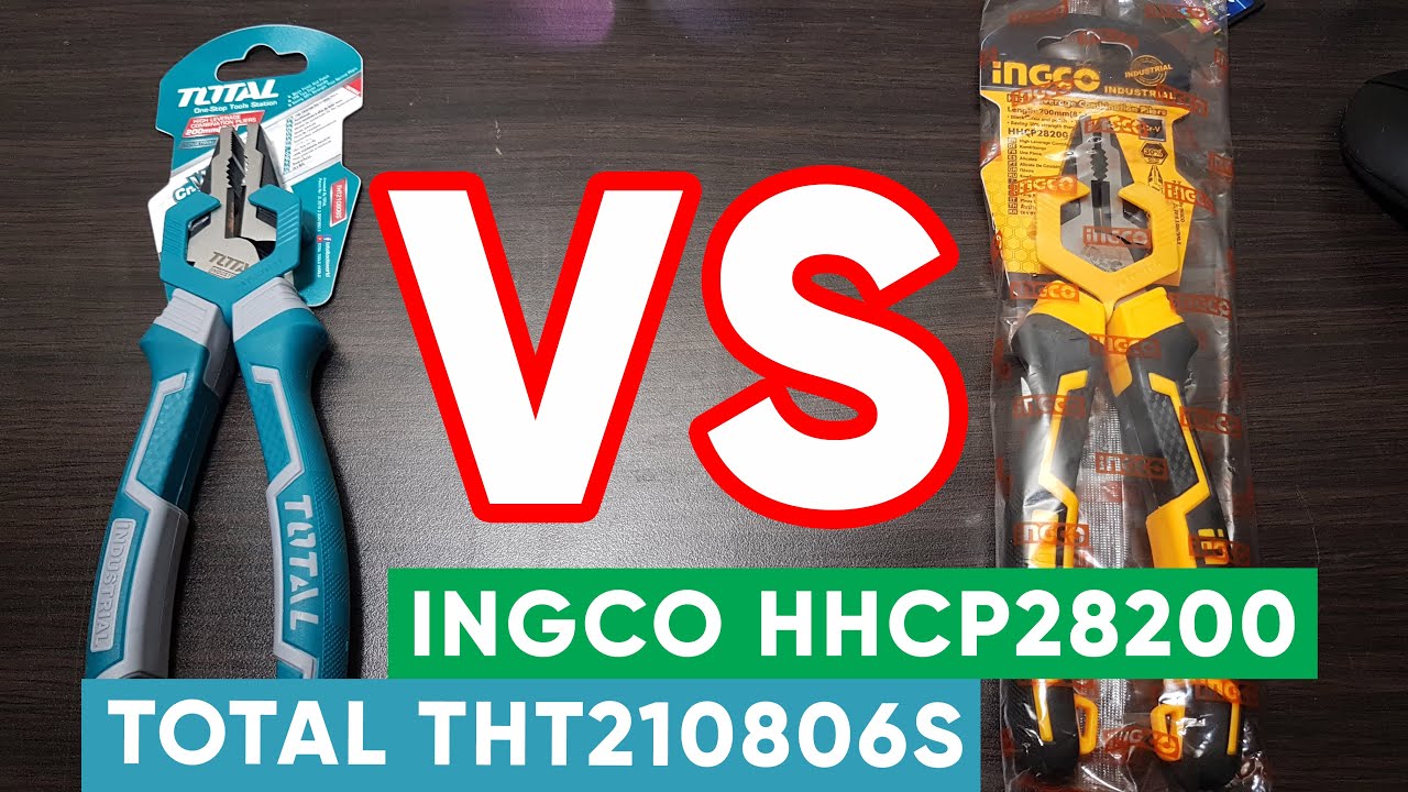 Two Best Budget Combination Pliers - Review Ingco 8 Inch High Leverage HHCP28200 vs Total THT210806S