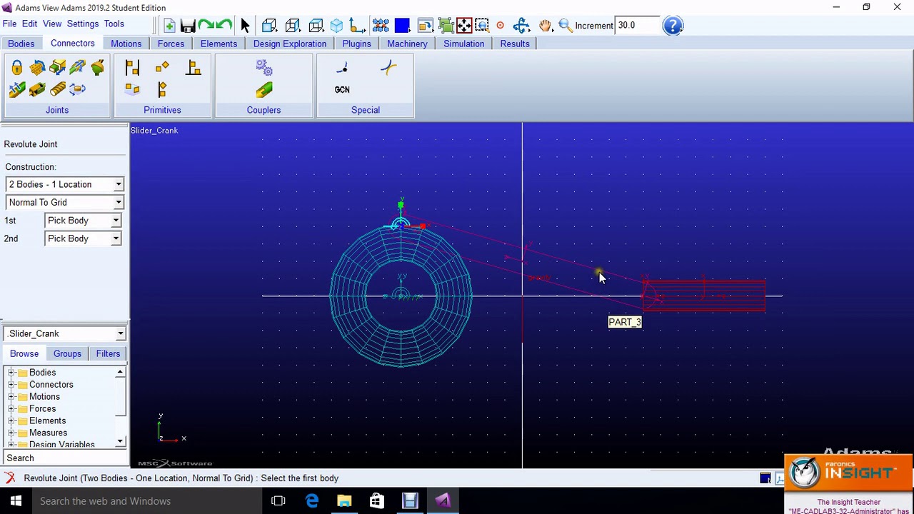 Simulation of Slider crank Mechanism using Msc. Adams