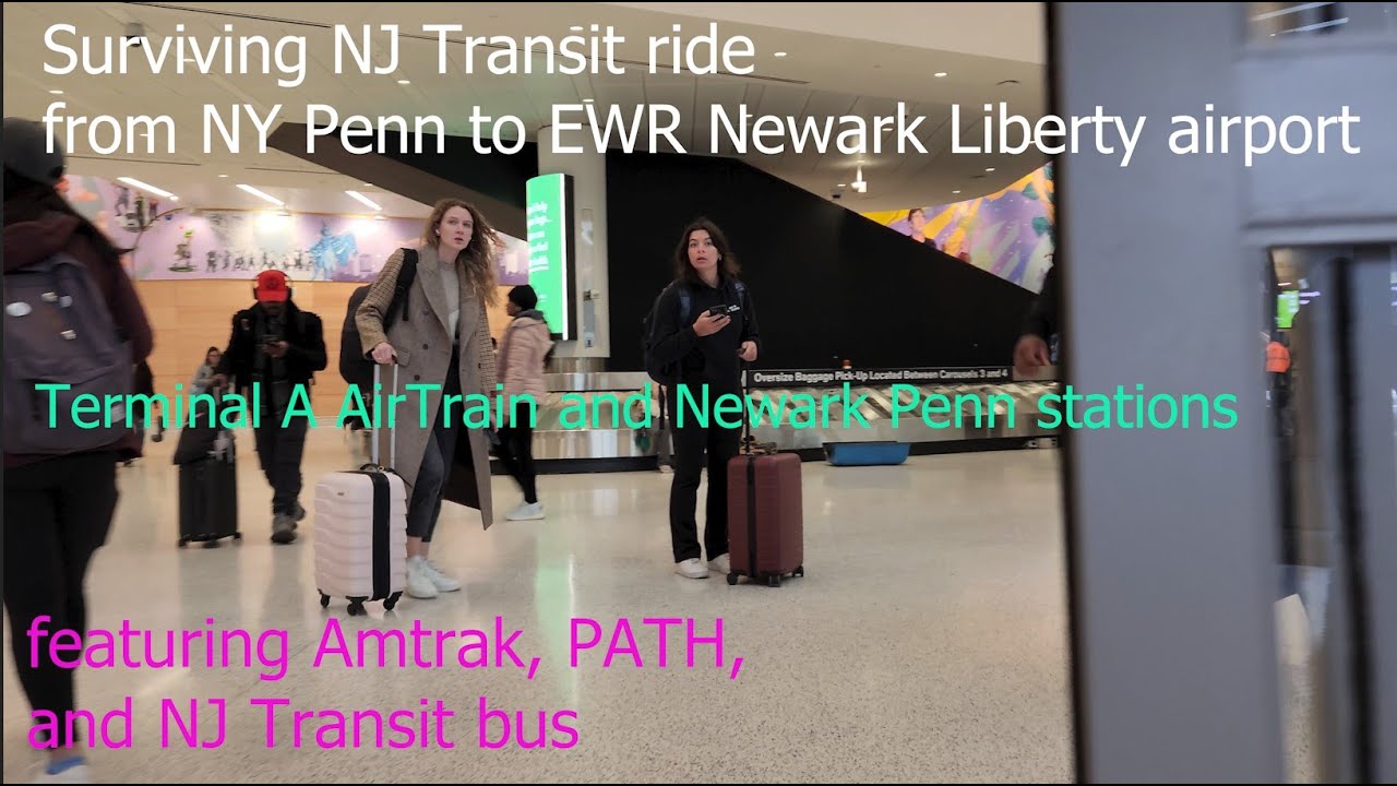 Surviving NJ Transit ride from NY Penn to EWR Newark airport feat. Amtrak, PATH, 62 bus, AirTrain