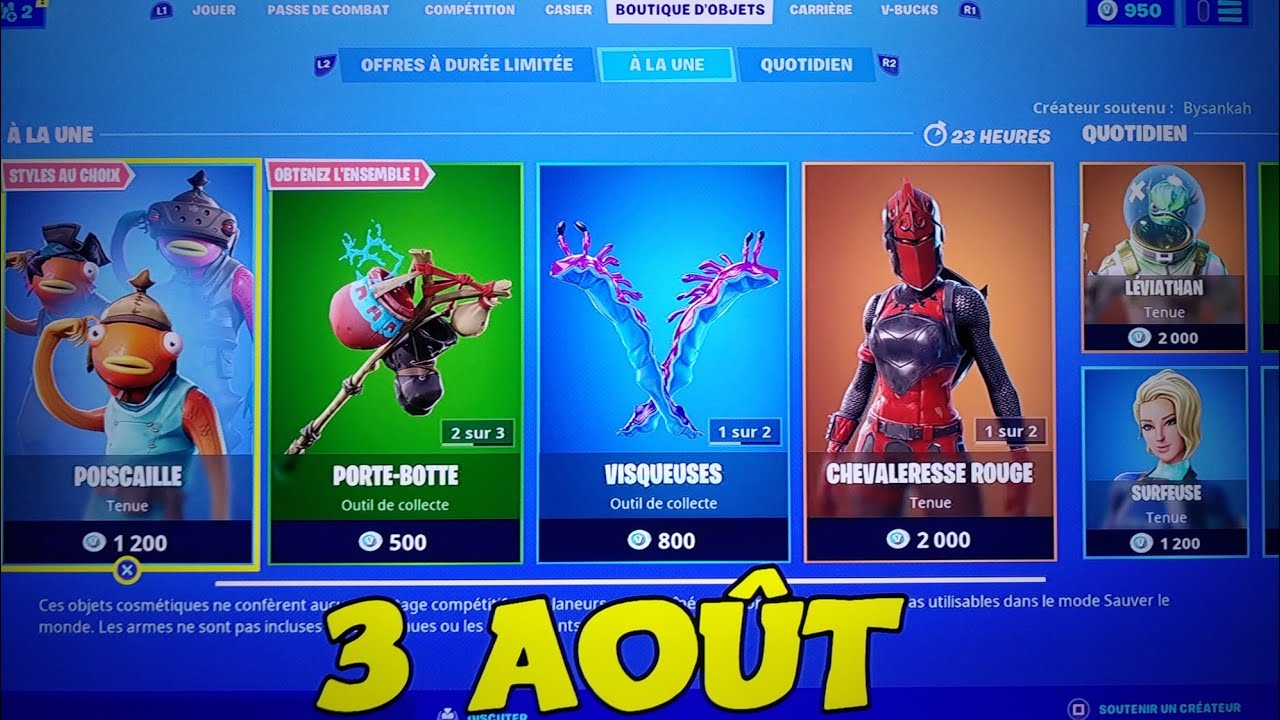 NEW &Eacute;mote !! Fortnite Item Shop AUGUST 3rd 2020 ! BOUTIQUE FORTNITE DU 3 Ao&ucirc;t 2020 !