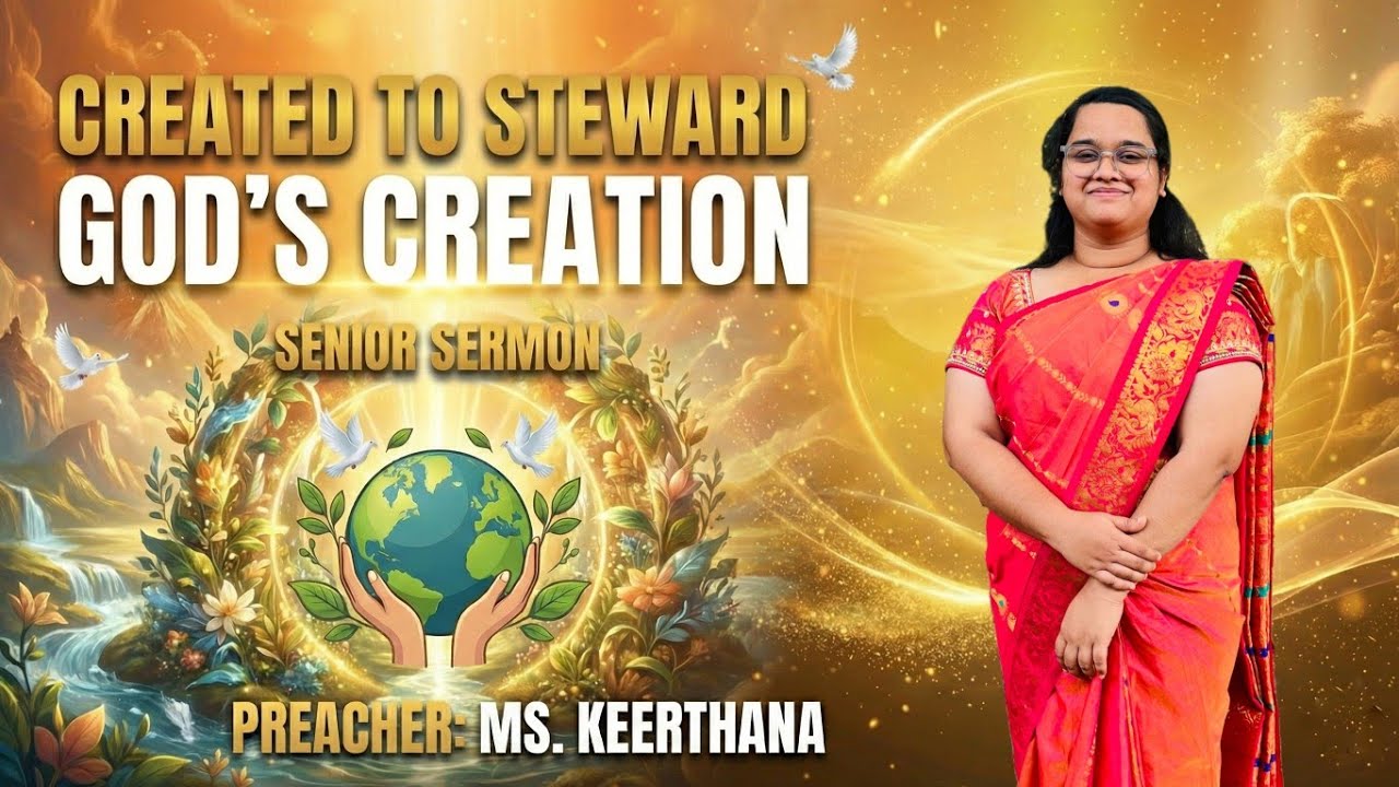CREATED TO STEWARD GODS CREATION //MS.KEERTHANA//SENIOR SERMON