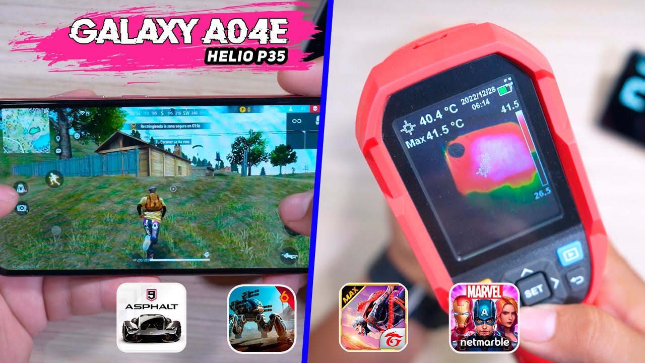 GALAXY A04e Test de RENDIMIENTO y POTENCIA│Prueba de JUEGOS│FREE FIRE, WAR ROBOTS, ASPHALT 8