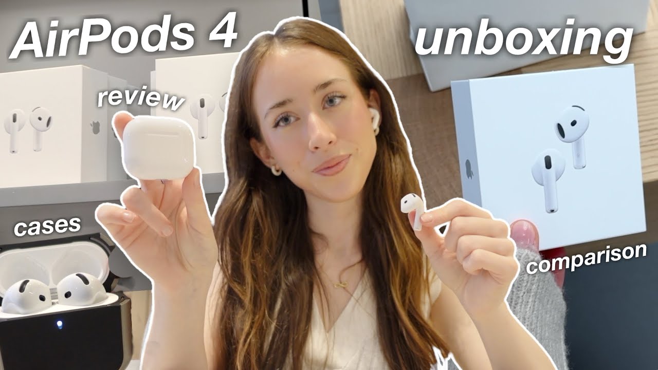 Распаковка и обзор AirPods 4 🎧🤍 | активное шумоподавление, новые функции, первое впечатление...