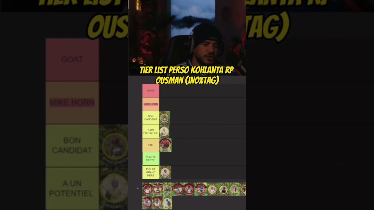 Amine fait une tierlist de Koh Lanta Rp, il parle du perso d&rsquo;INOX