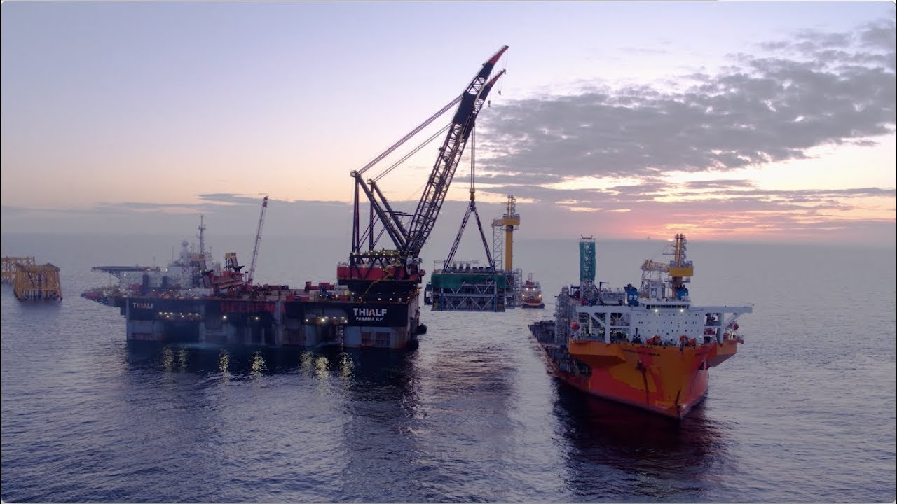Riser platform installation on the Johan Sverdrup field