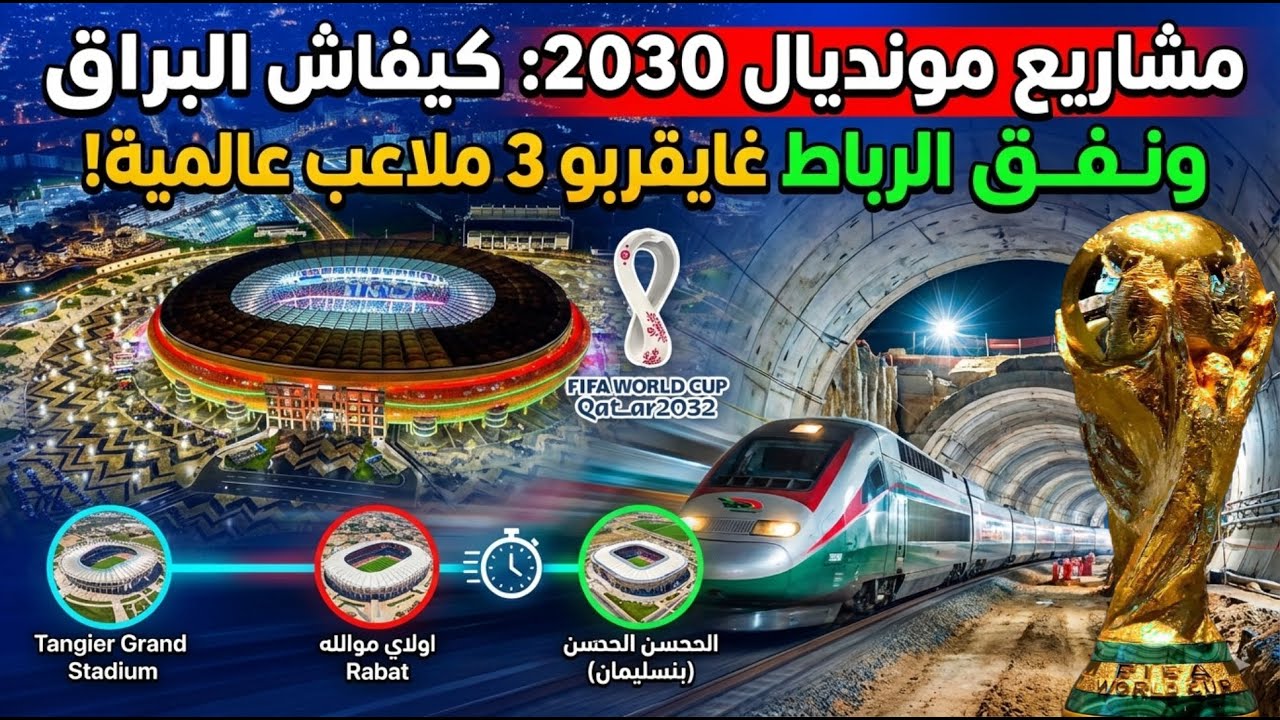 ربط ملاعب كأس العالم 2030 TGV بين طنجة،الرباط.الدار البيضاء،مراكش في اقل من 3 ساعات