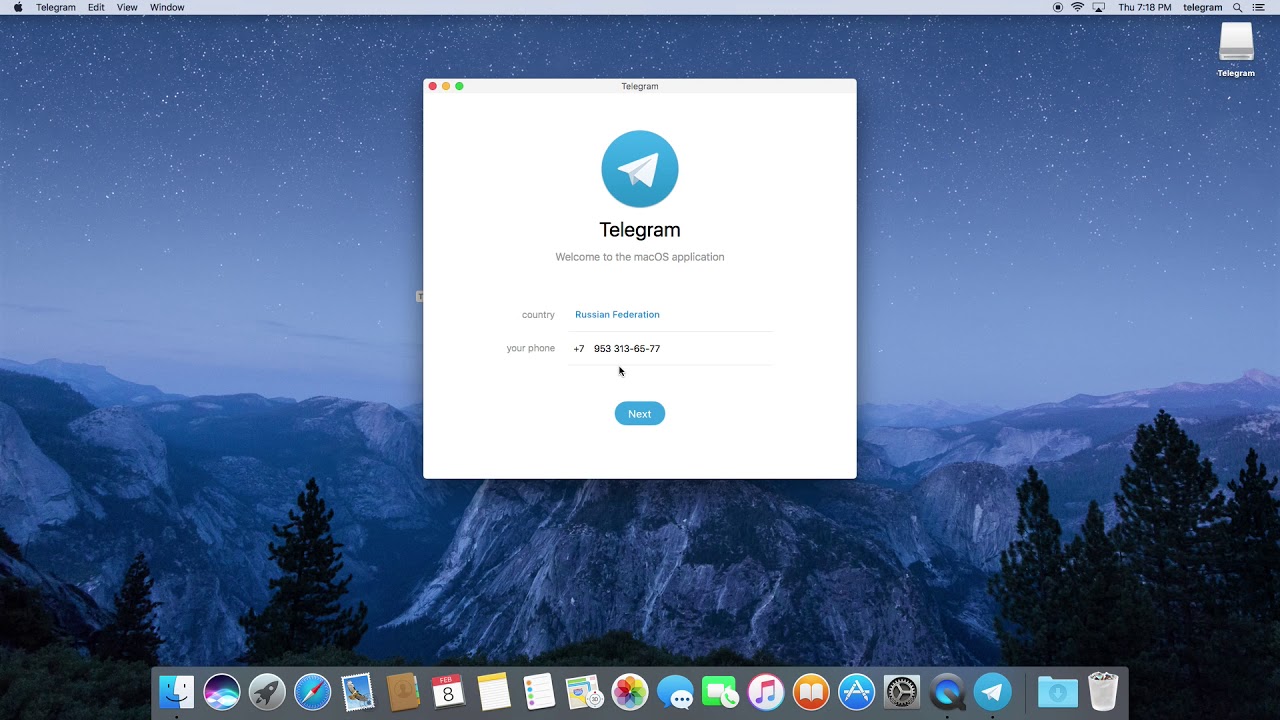 Установка Telegram в Mac OS