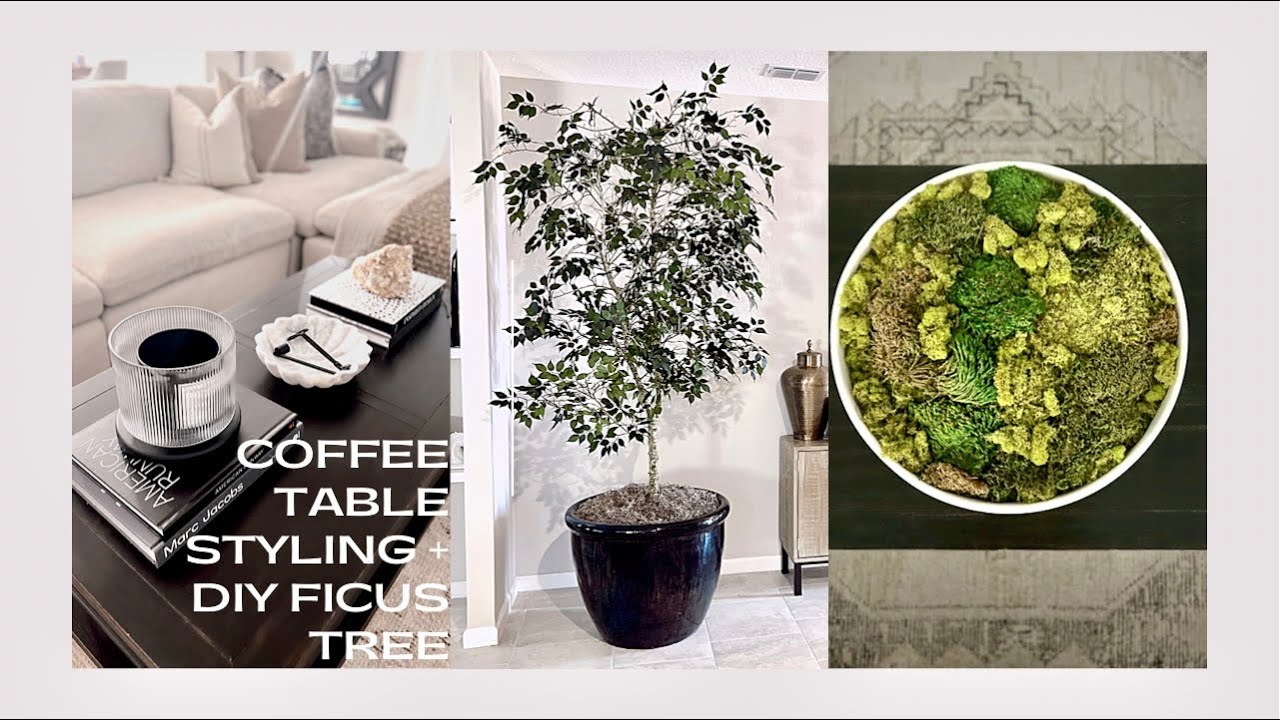 COFFEE TABLE DECOR AND STYLING| 9 LUX LOOKS ON A BUDGET |TIPS & HACKS | PLUS MY EASY DIY FICUS TREE