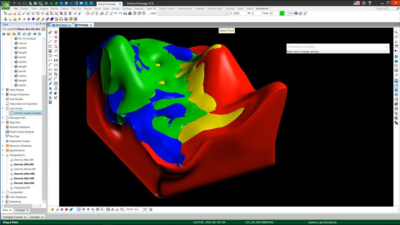 Vulcan 3D Geological Sculpting