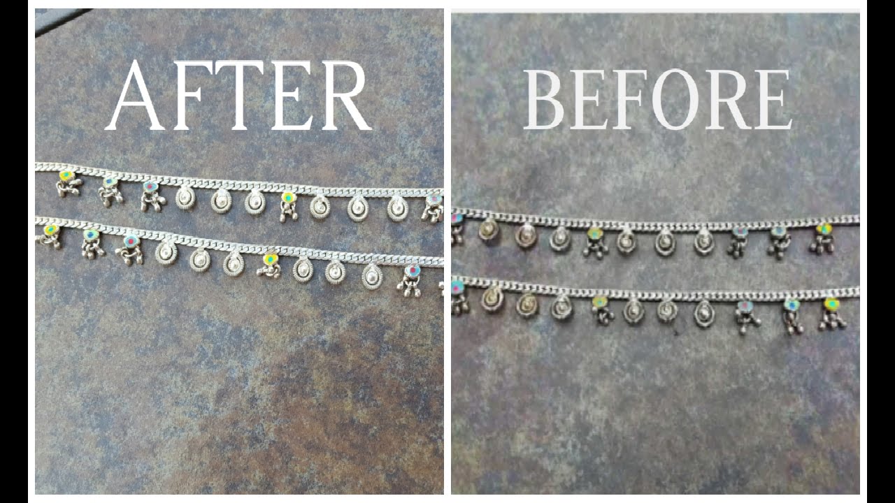 DIY-How I clean my silver anklets from dull to shine